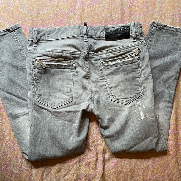 DSQUARED women’s grey distressed slim fit jeans size 42 IT - Picture 2 of 16